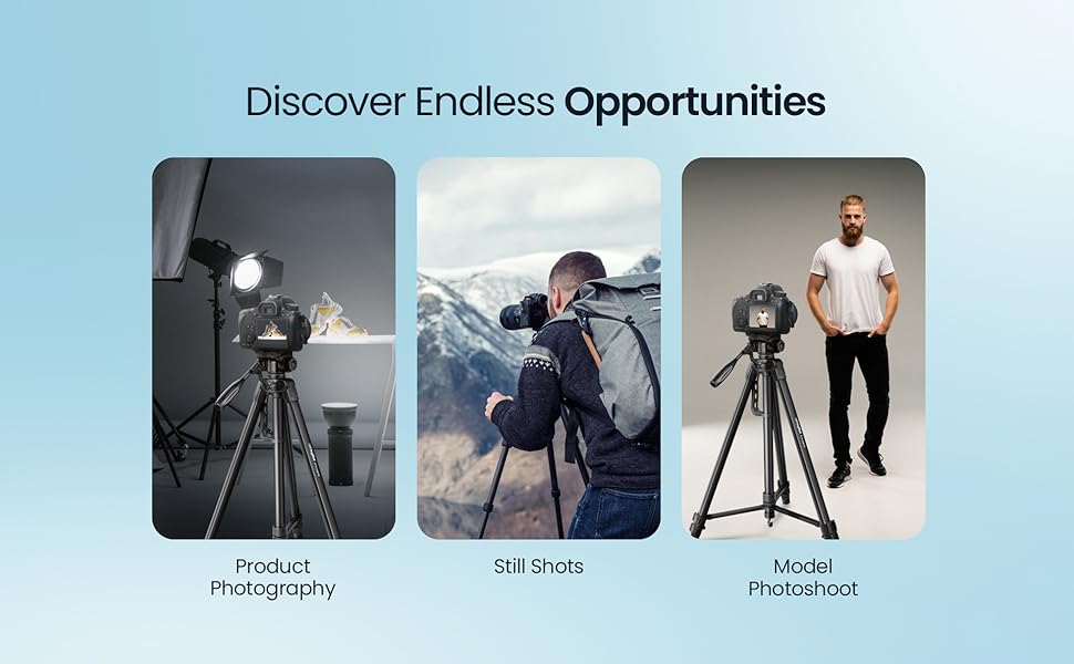 DIGITEK® 67 Inch Foldable Tripod Stand with Phone Holder