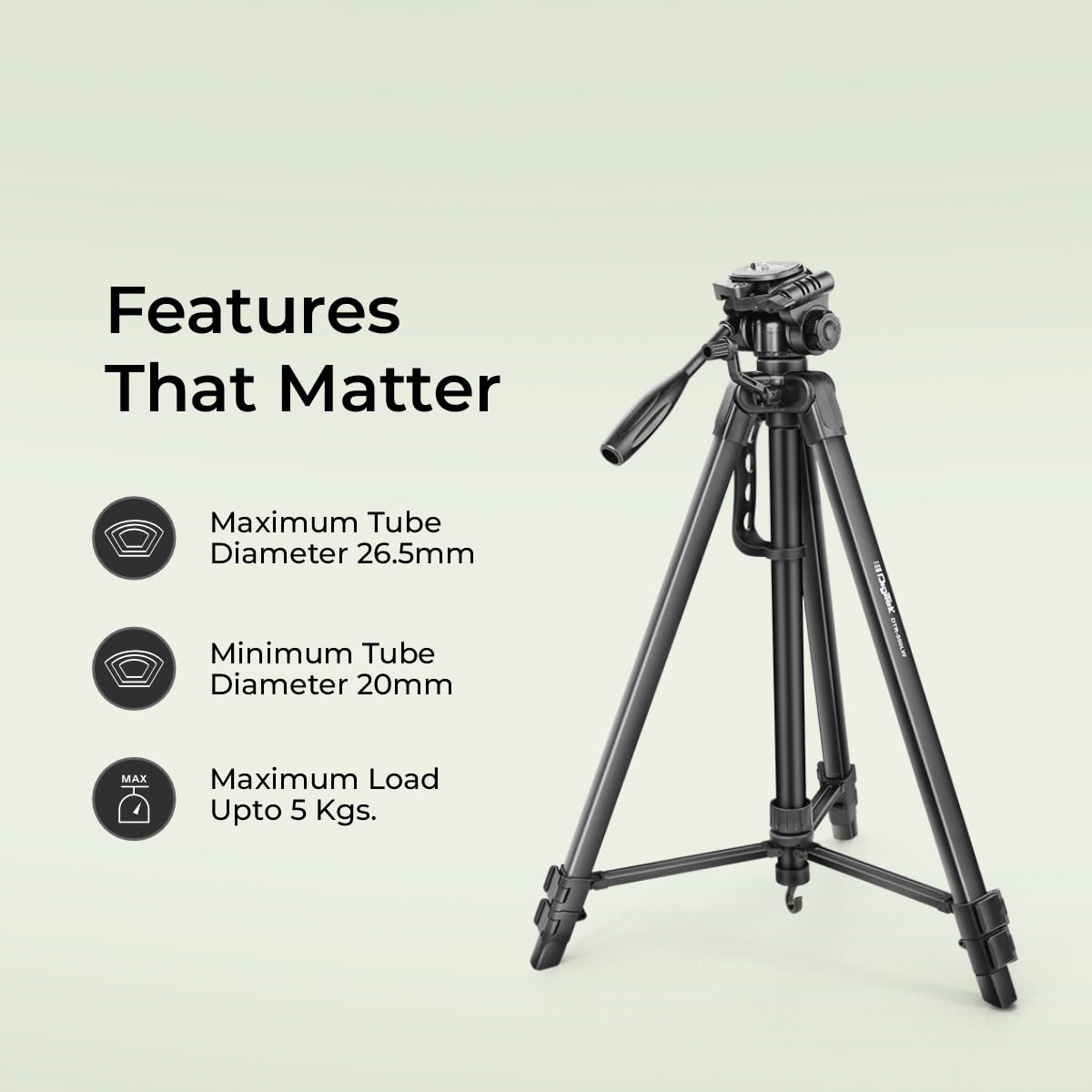 DIGITEK® 67 Inch Foldable Tripod Stand with Phone Holder