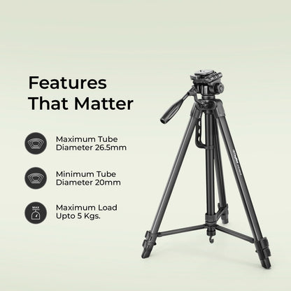 DIGITEK® 67 Inch Foldable Tripod Stand with Phone Holder