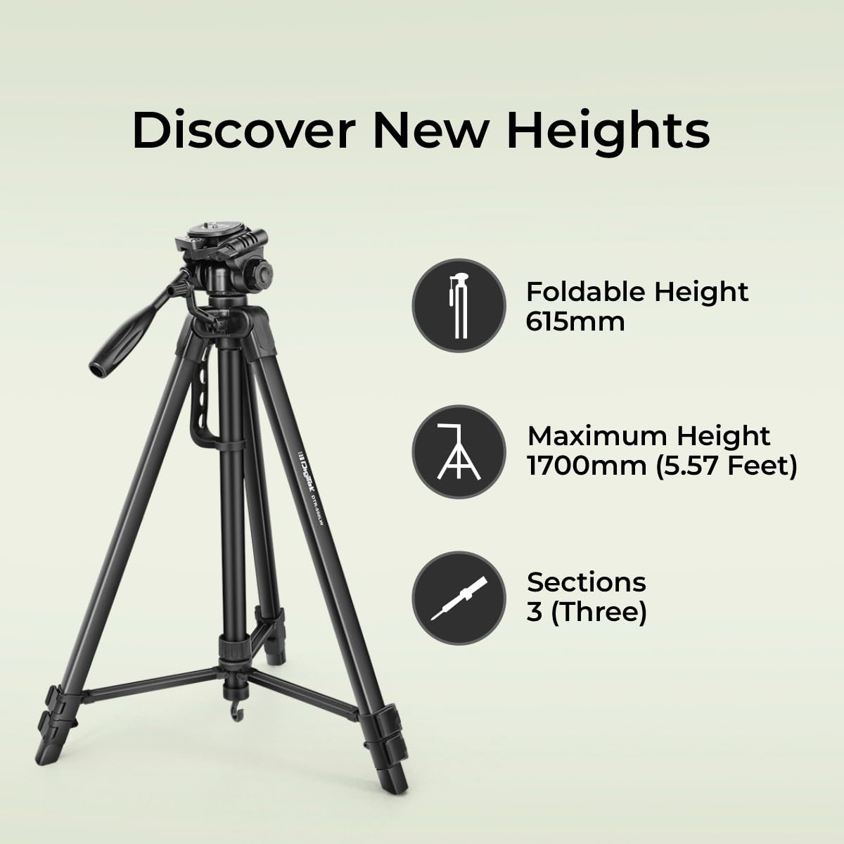 DIGITEK® 67 Inch Foldable Tripod Stand with Phone Holder