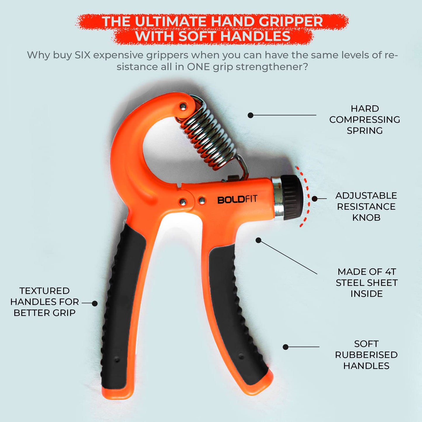 Boldfit Adjustable Hand Grip Strengthener