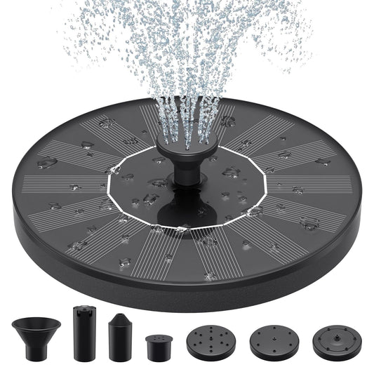Solar Water Fountains,Solar Powered Bird Bath Fountain with 6 Nozzles