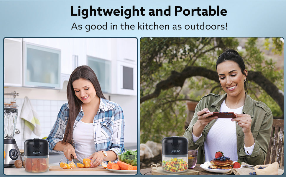 AGARO Elite Rechargeable Mini Electric Chopper