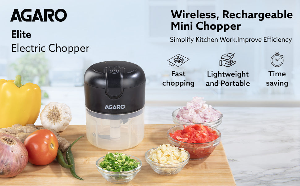 AGARO Elite Rechargeable Mini Electric Chopper