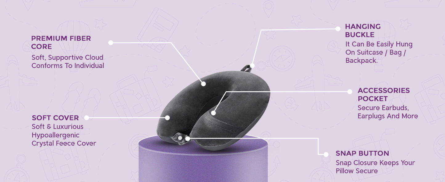 Billebon Premium Grey Neck Pillow