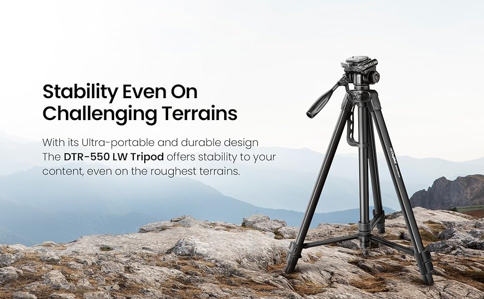 DIGITEK® 67 Inch Foldable Tripod Stand with Phone Holder
