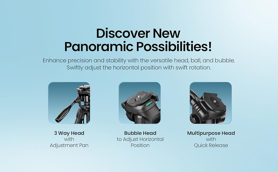 DIGITEK® 67 Inch Foldable Tripod Stand with Phone Holder