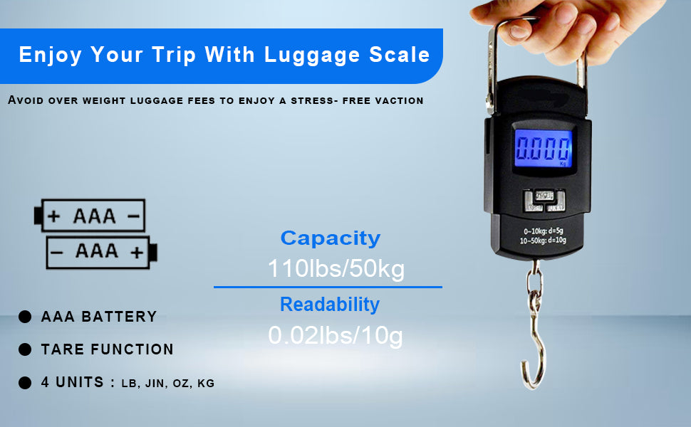 GLUN® Electronic Portable Digital LED Screen Luggage Weighing Scale
